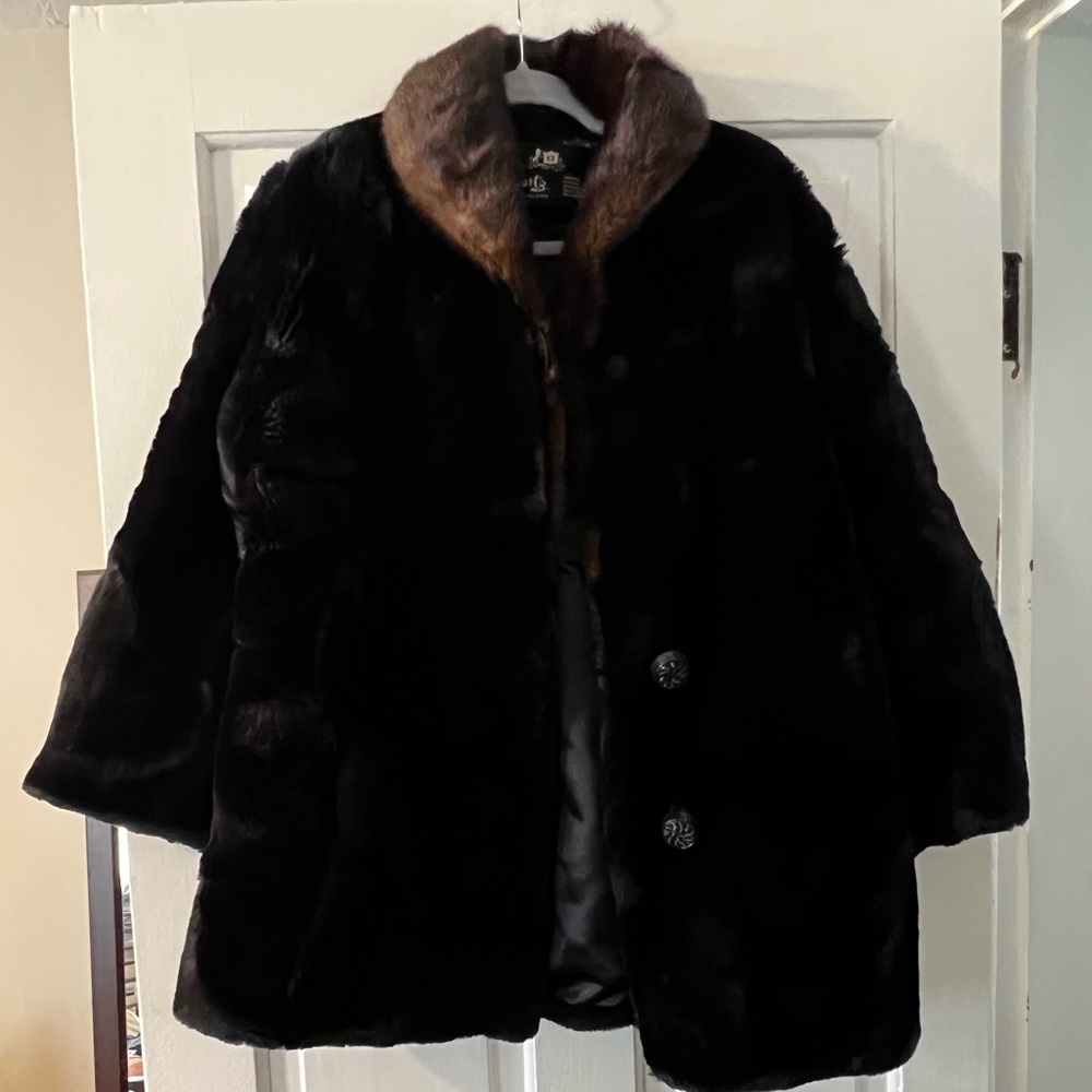 Vintage Black Teddy Jacket with Plush Fur